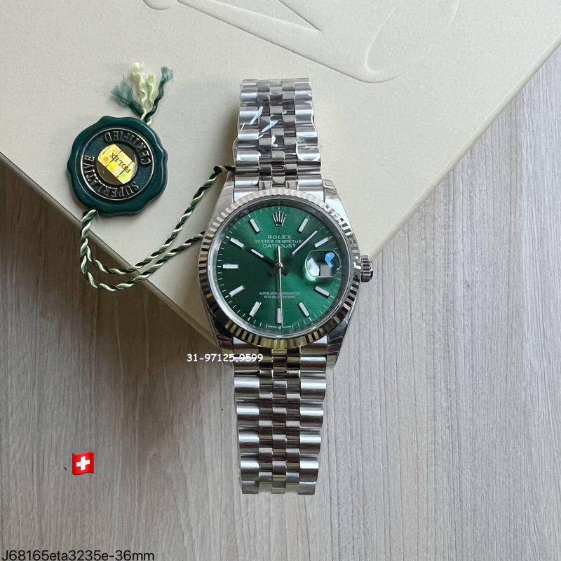 Rolex Datejust - 36mm / fundo verde