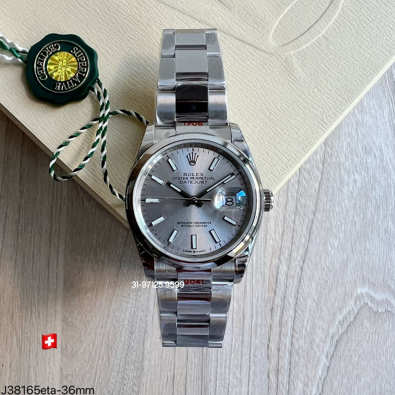 Rolex Datejust - 36mm / fundo prata