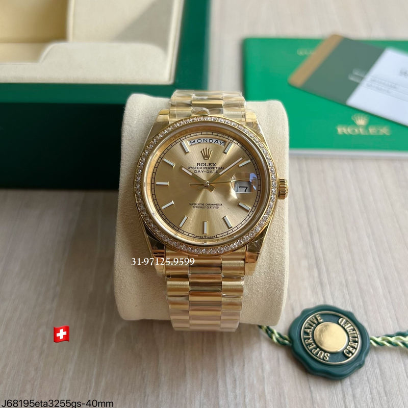 Rolex Daydate - 40mm / com pedras