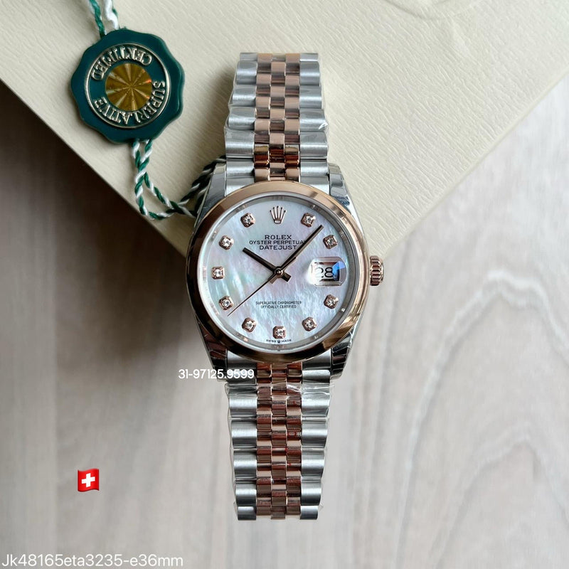 Rolex Datejust - 36mm / Misto Rose - com pedras