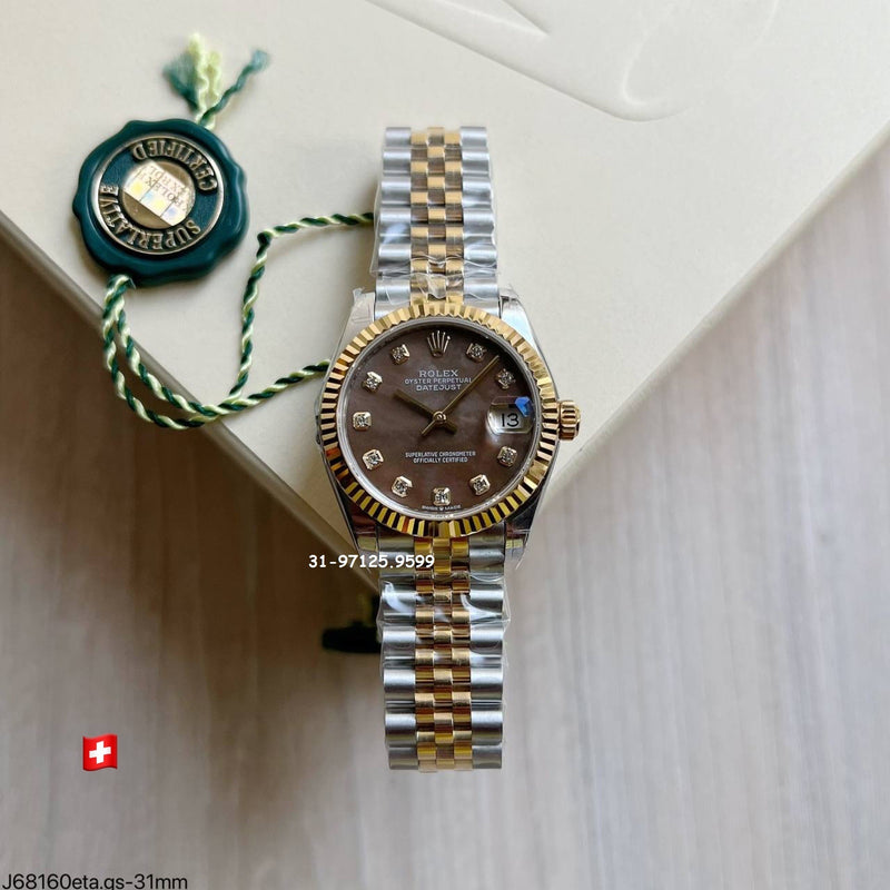 Rolex Datejust - 31mm / misto gold, com pedras