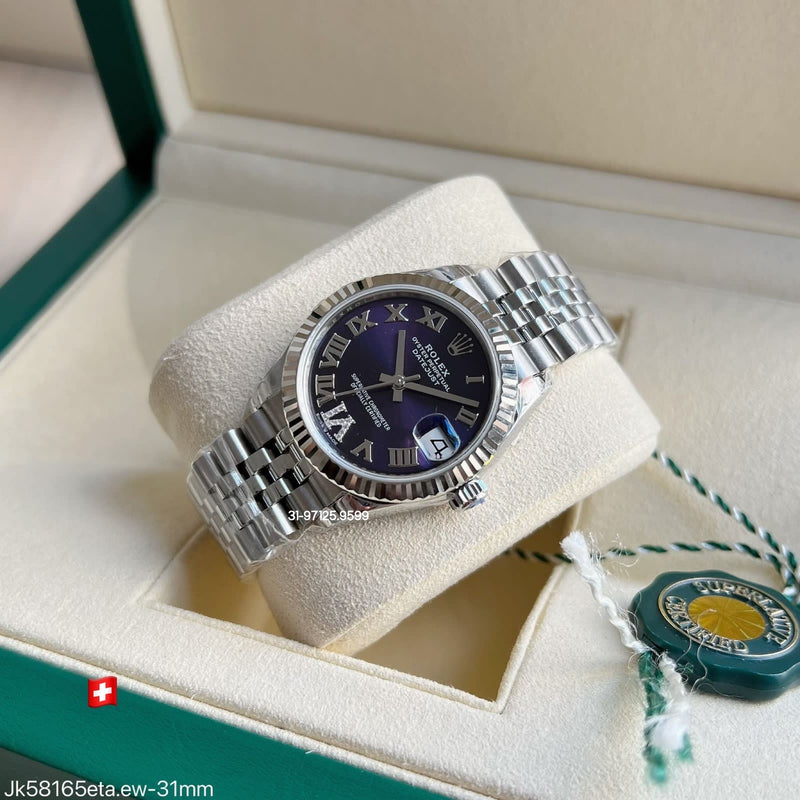 Rolex Datejust - 31mm / fundo azul, com pedras